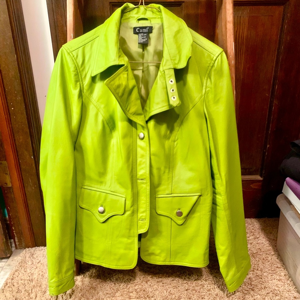 Lime Green Leather Jacket
